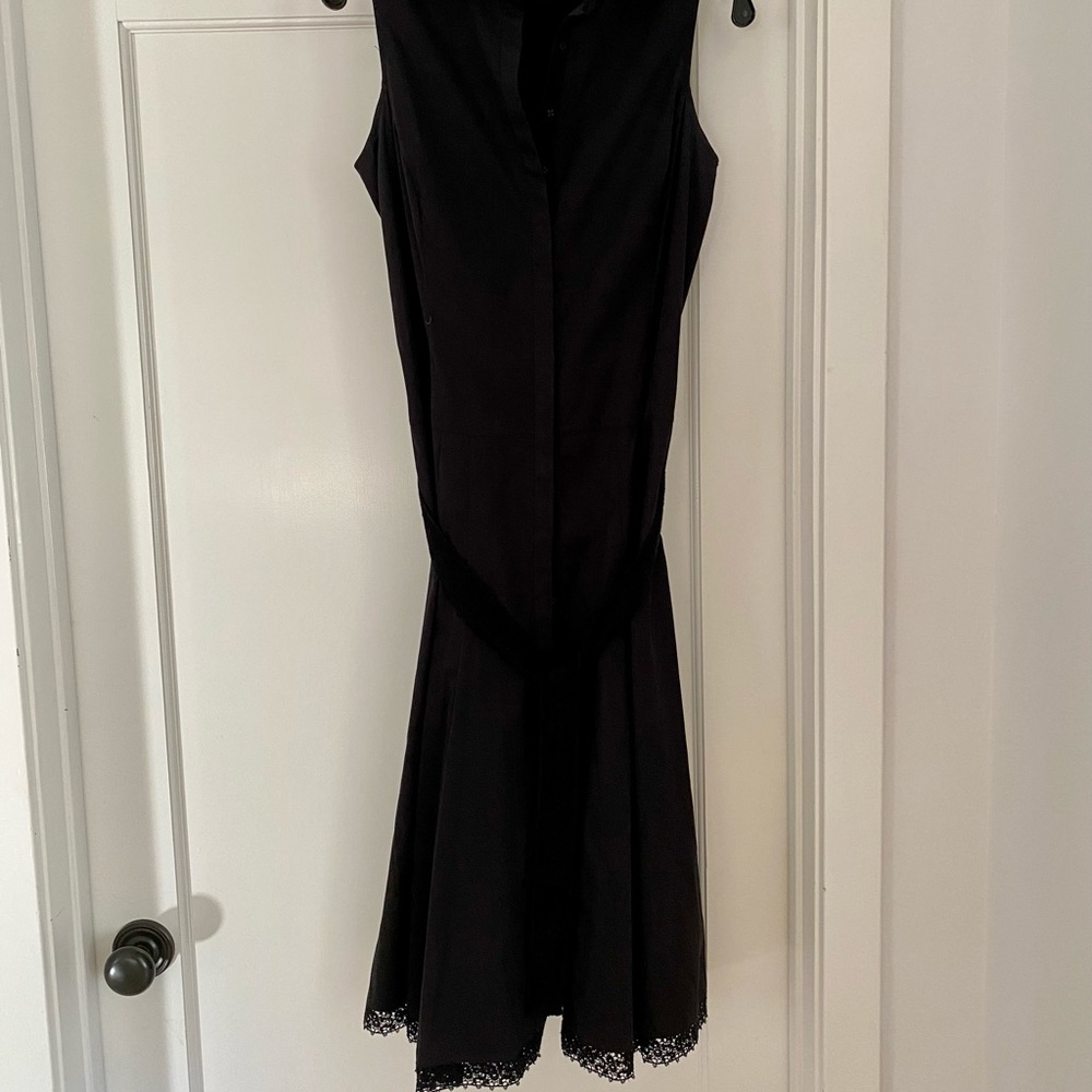 Elie Tahari A-line midi dress with lace trim